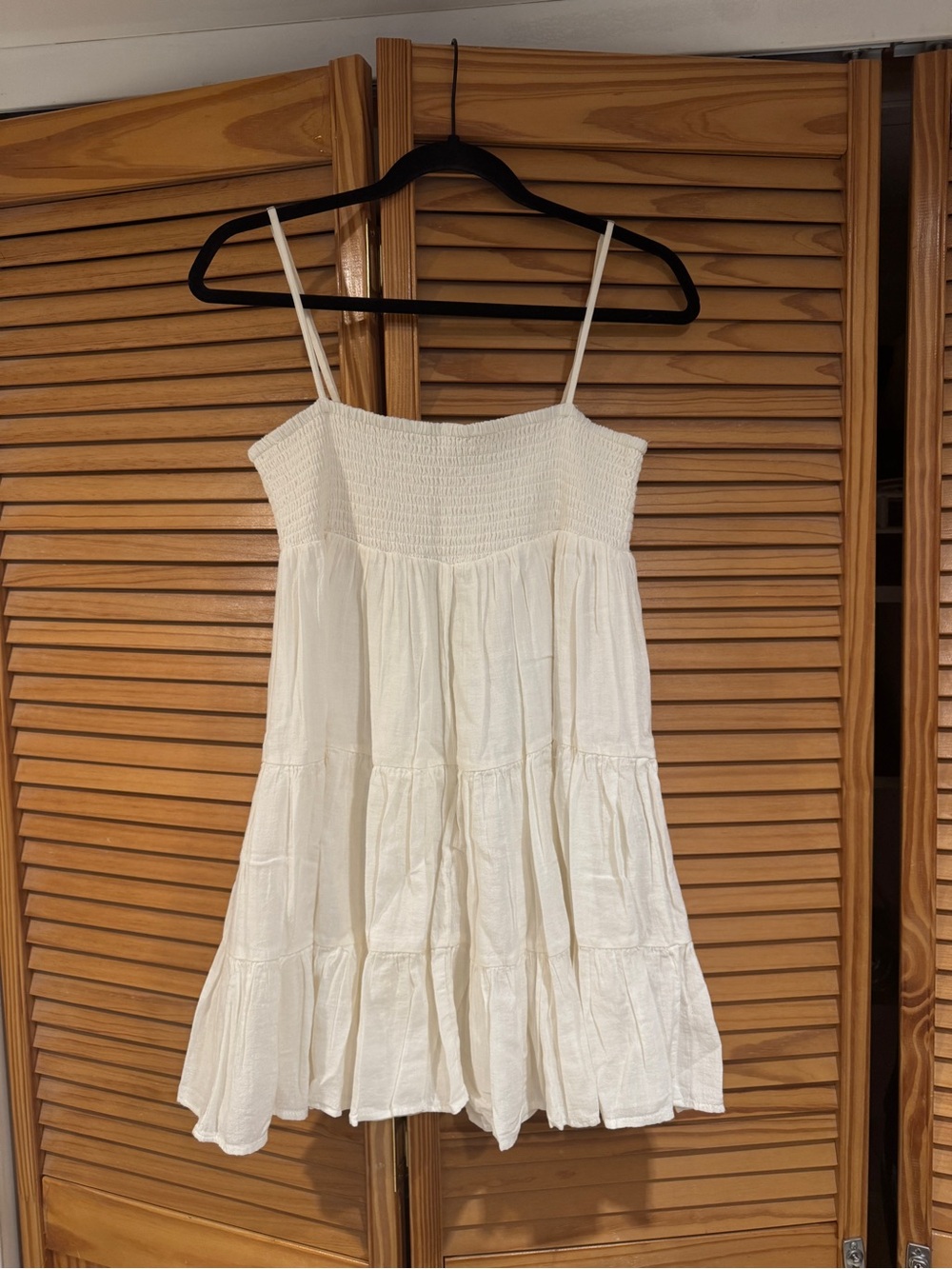 Zara White Smocked Mini Dress